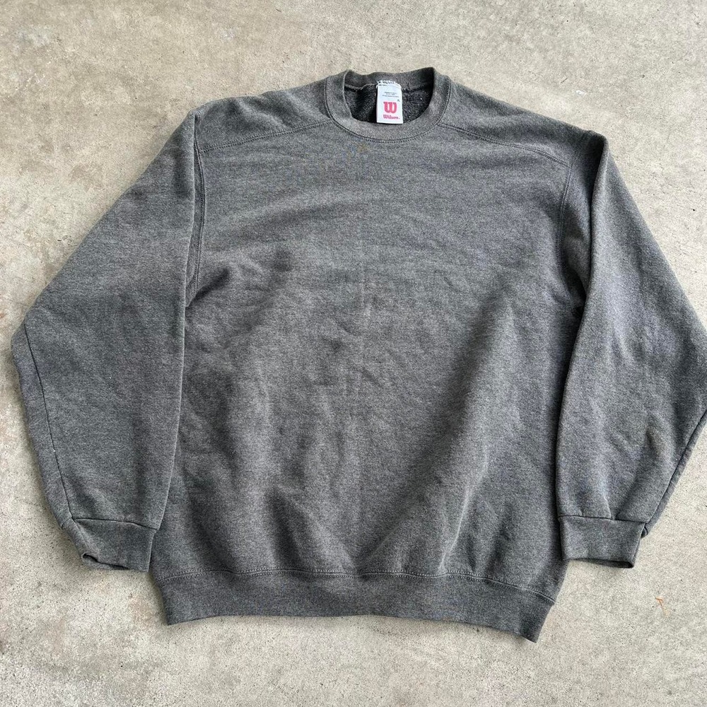 Basic grey Wilson pullover crewneck sweatshirt Size XL